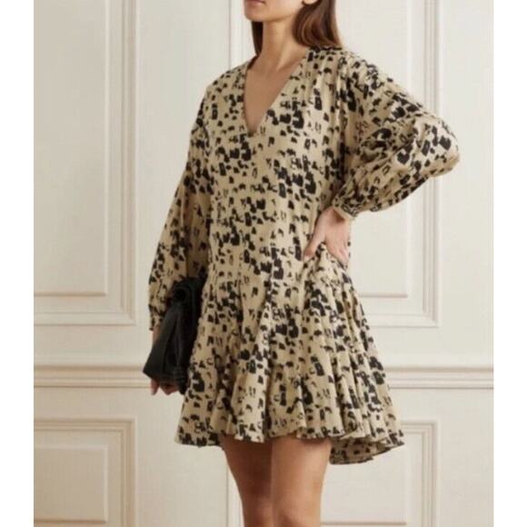 ANINE BING Peyton Flowy Oversized Dress in Painterly Leo Multi in Size XS NWOT - Picture 2 of 16